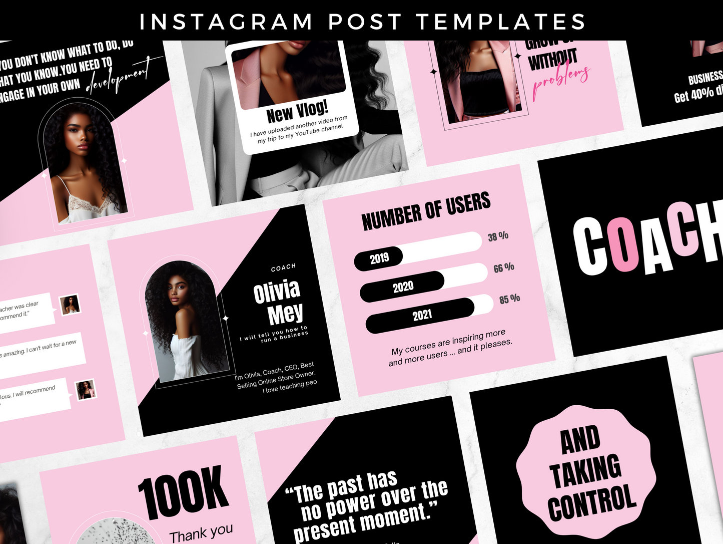 PLR Instagram Post templates for Black girl boss coaching