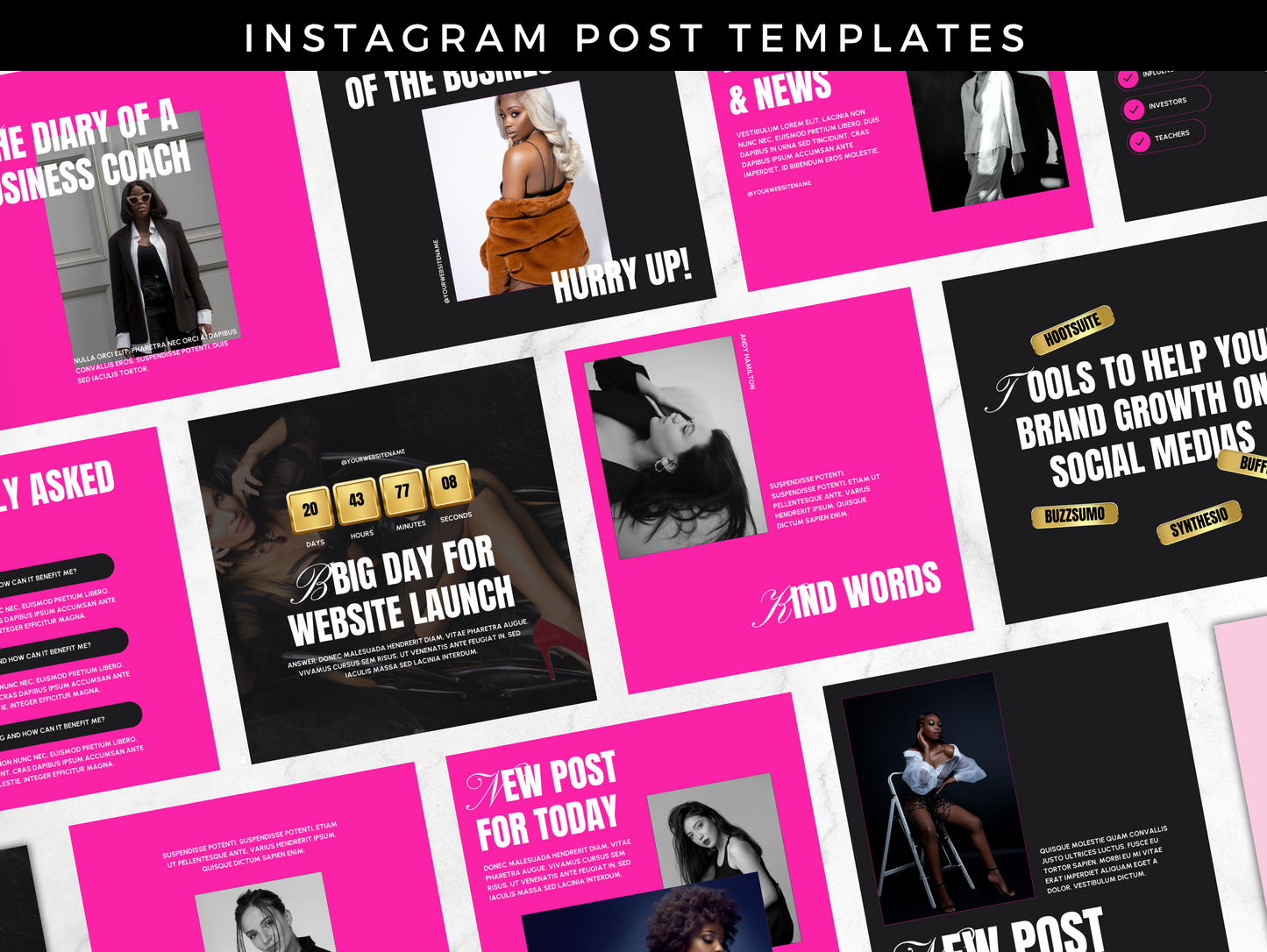 PLR Instagram Post Canva templates for Black girl boss