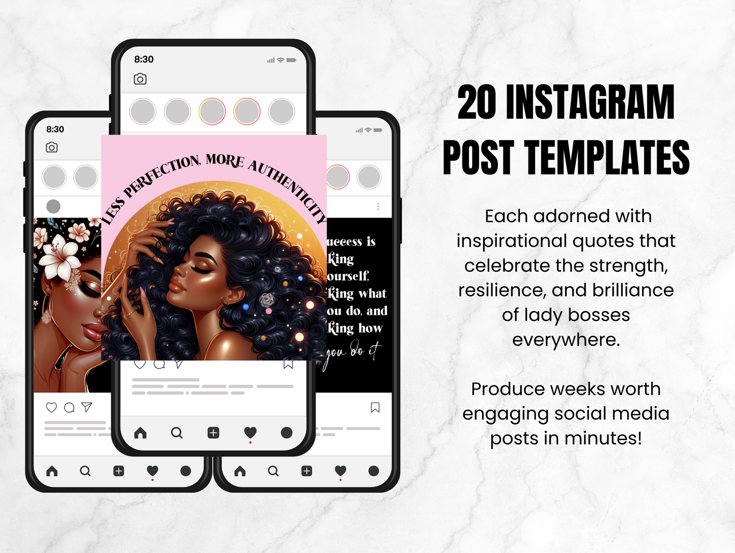 PLR Instagram Quotes Canva templates for Black Girl