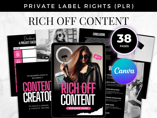 PLR Rich Off Content guide to becoming a content creator Journal