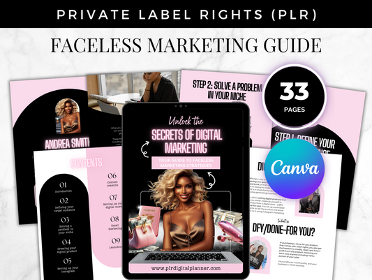 PLR Faceless Digital Marketing Guide