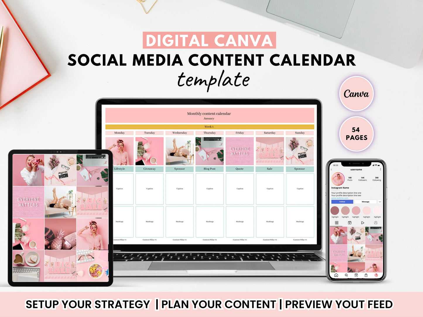 PLR Social Media Content Calendar Template