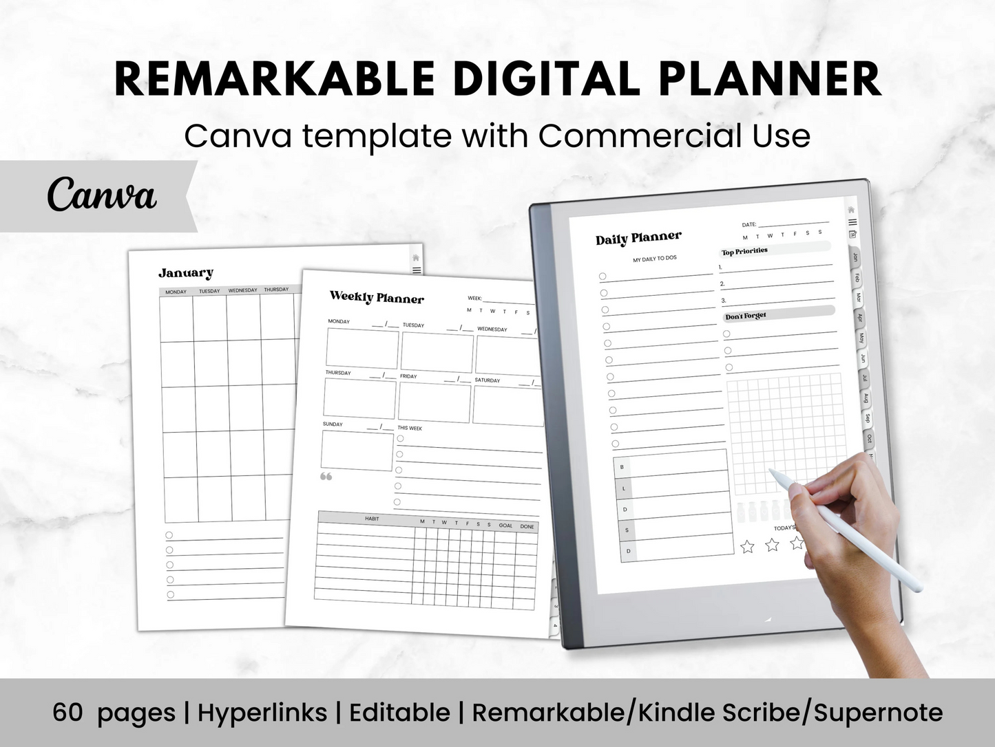 reMarkable 2 digital planner template