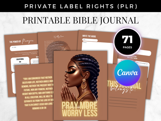 PLR Printable Bible study guide journal