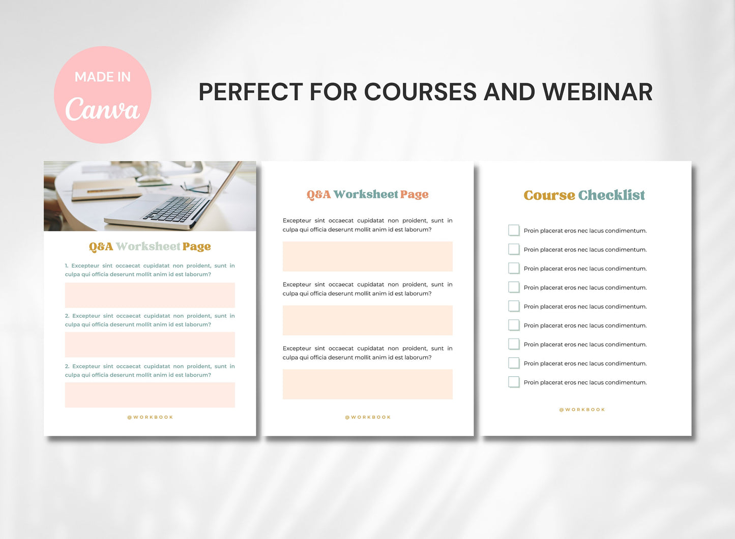 PLR Course and Workbook Creator Canva Template