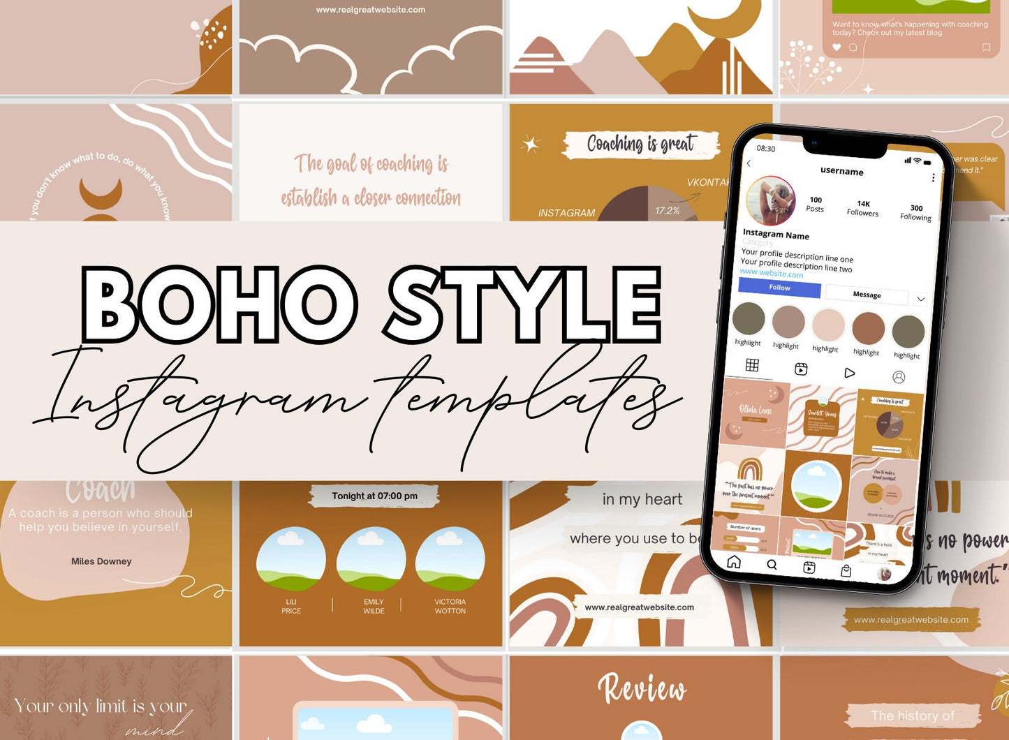 PLR Bohemian Instagram Post Templates