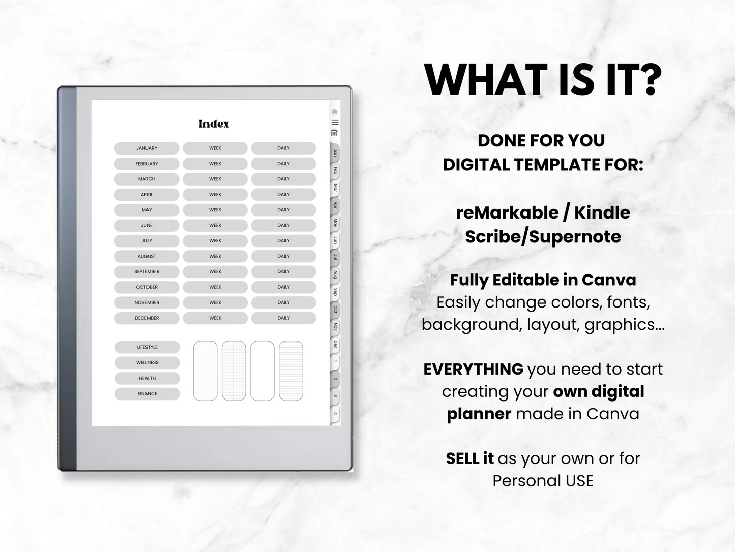 reMarkable 2 digital planner template