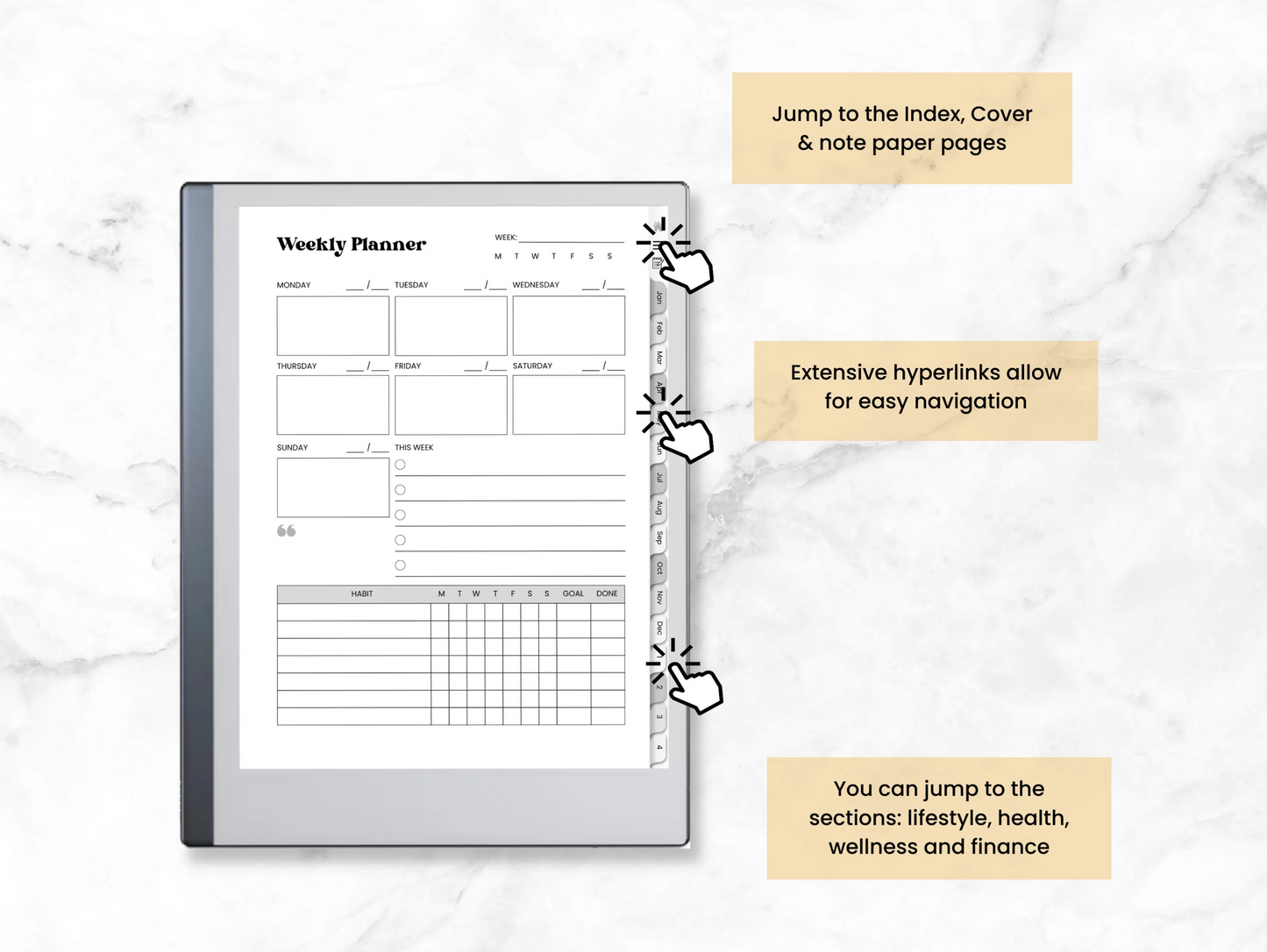 reMarkable 2 digital planner template