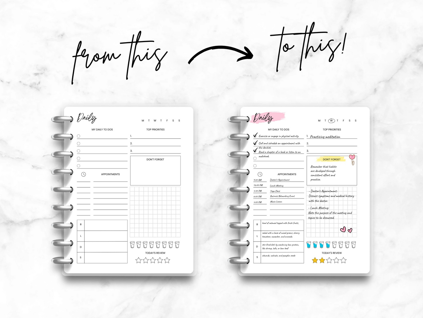 PLR Canva Bullet Yearly, Monthly, Weekly, Daily Journal