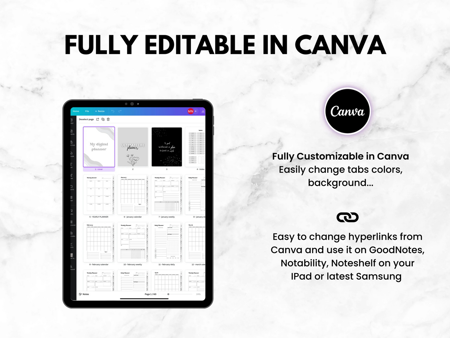 reMarkable 2 digital planner template