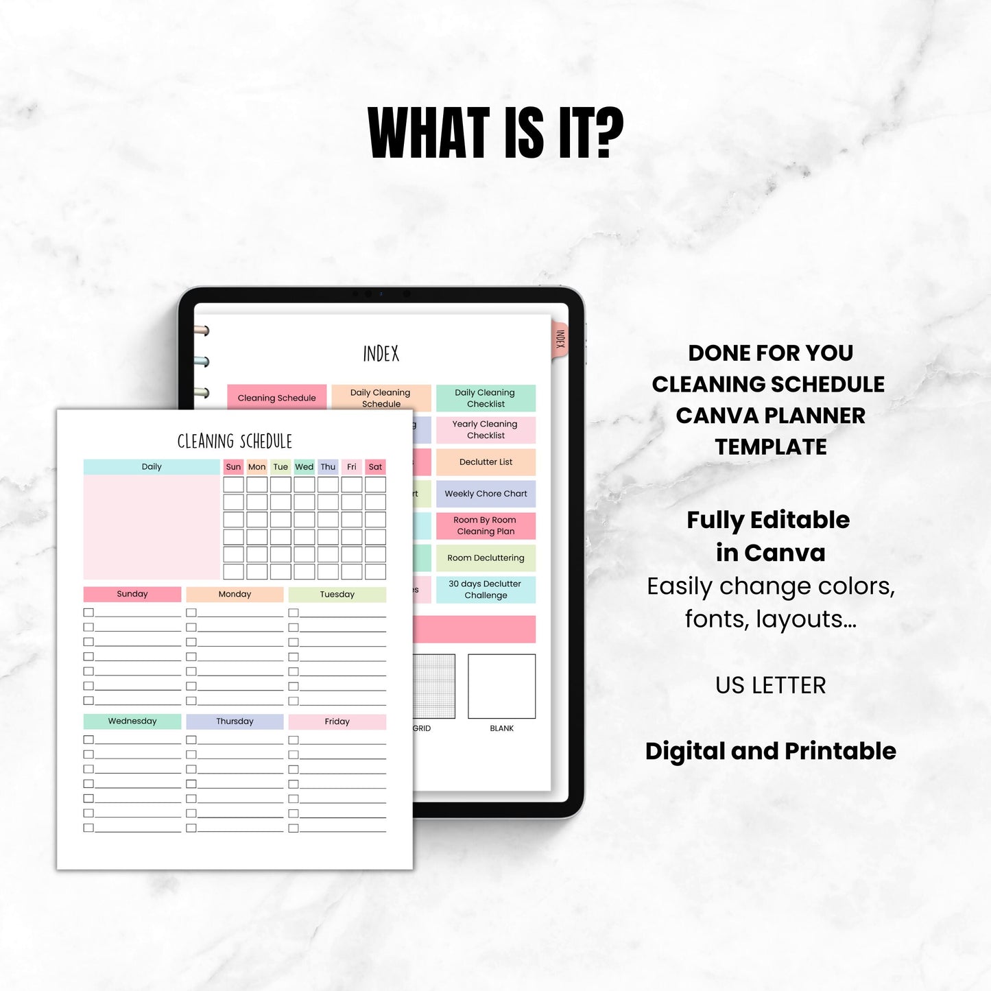 PLR Cleaning Schedule Canva Planner Template