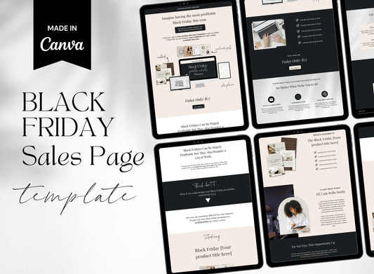 PLR Canva website template special black Friday