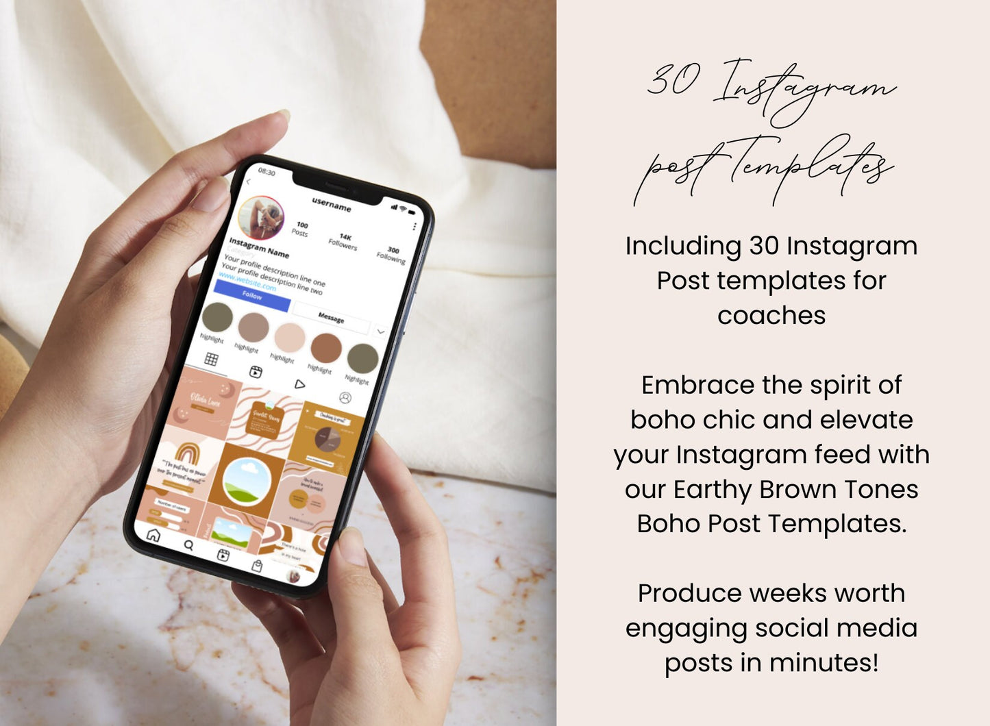 PLR Bohemian Instagram Post Templates