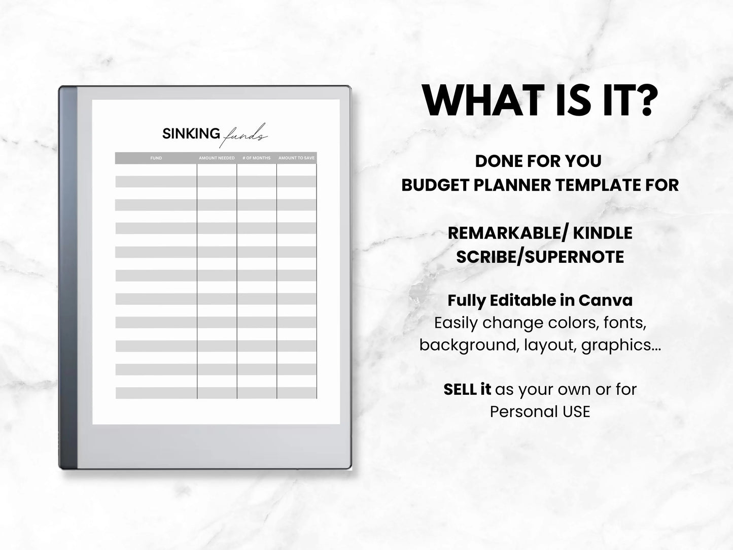 PLR reMarkable 2 Business planner template