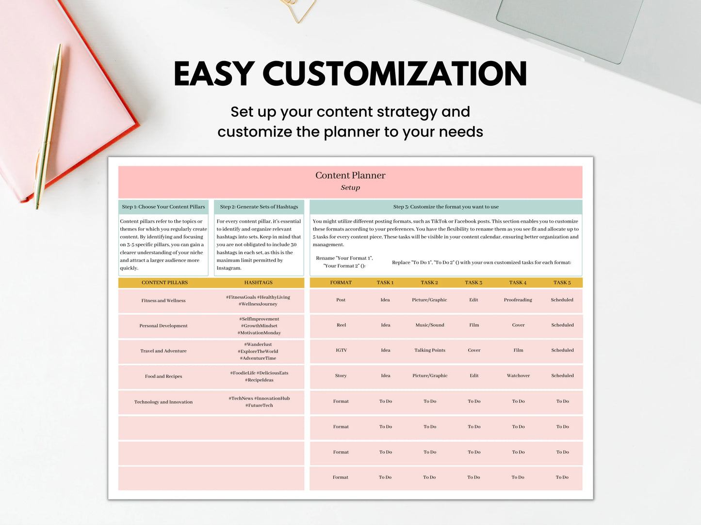 PLR Social Media Content Calendar Template