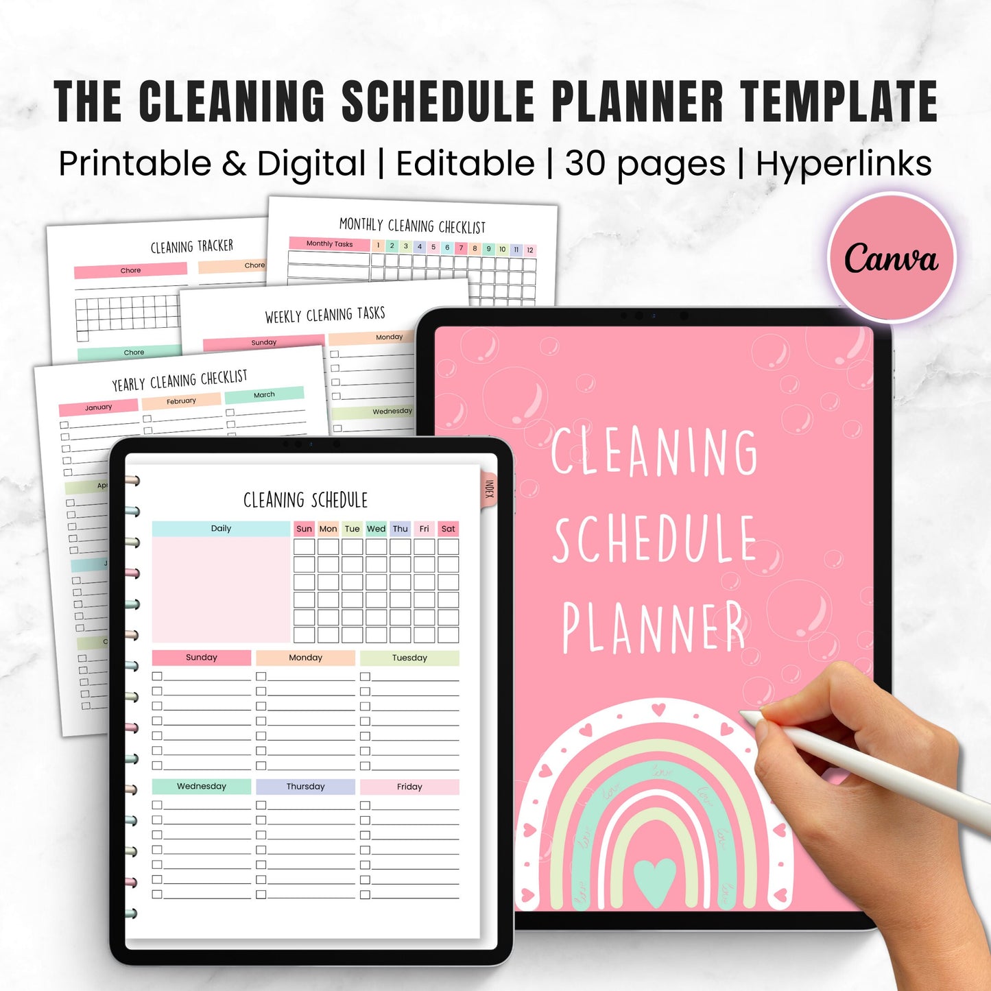 PLR Cleaning Schedule Canva Planner Template