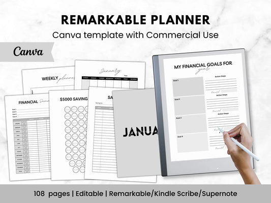 PLR reMarkable 2 Business planner template