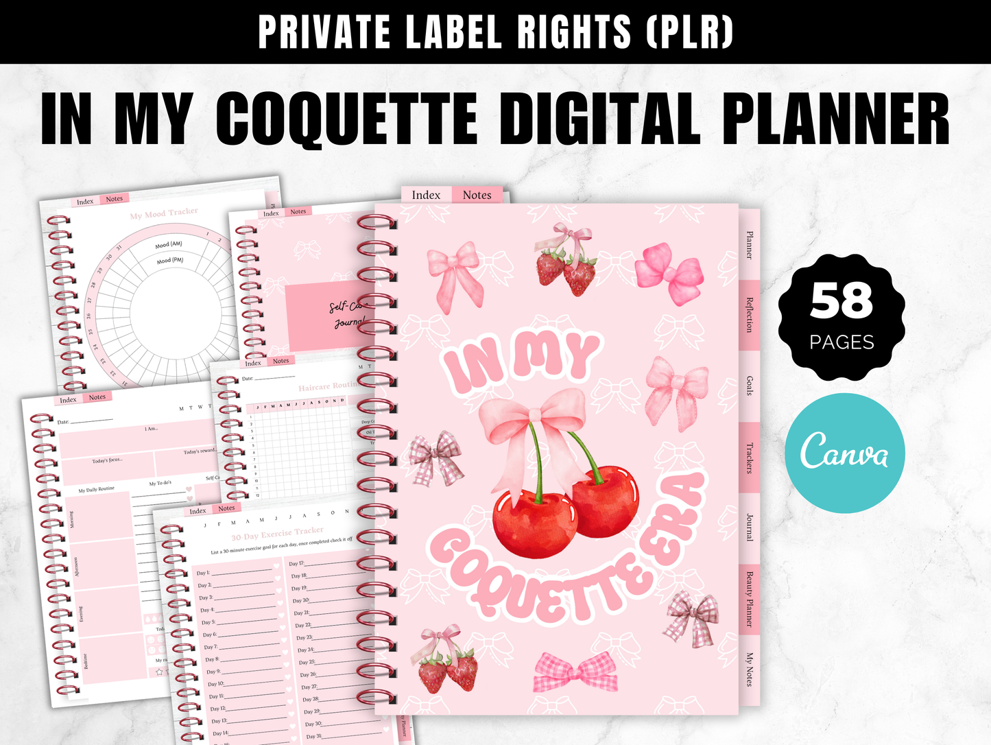 PLR in my Coquette era Canva Digital Planner