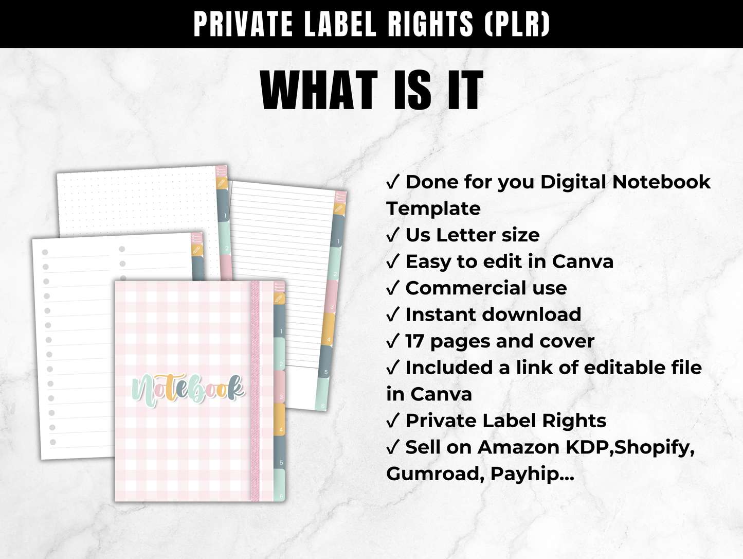 PLR Digital Notebook Template