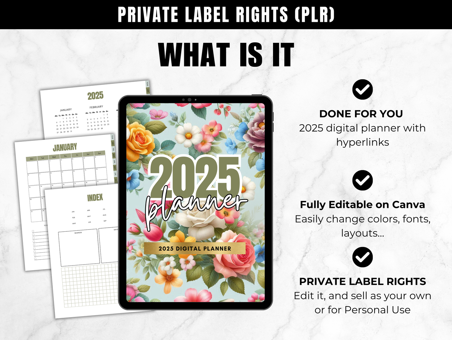 PLR Canva 2025 digital planner