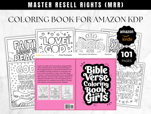 Amazon KDP Bible Verse Coloring Pages for Girls