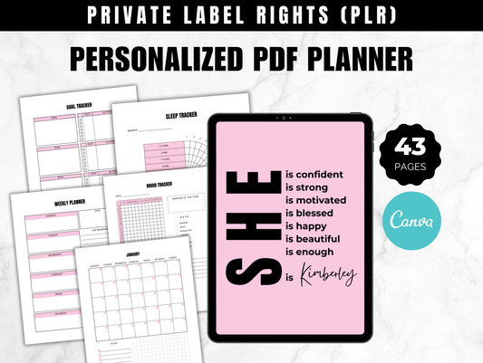 Personalized She is Self Love Planner