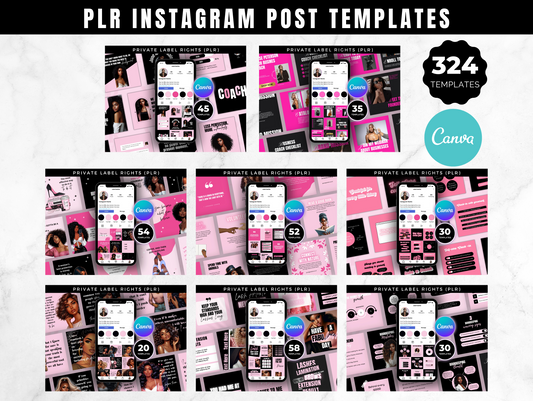 PLR Boss Babe Entrepreneurs Instagram Post Templates Bundle