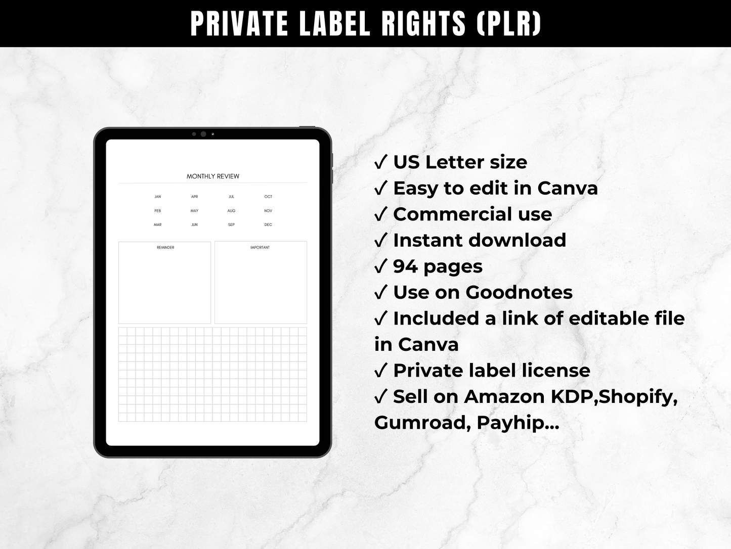 PLR 2025 Digital Planner Portrait