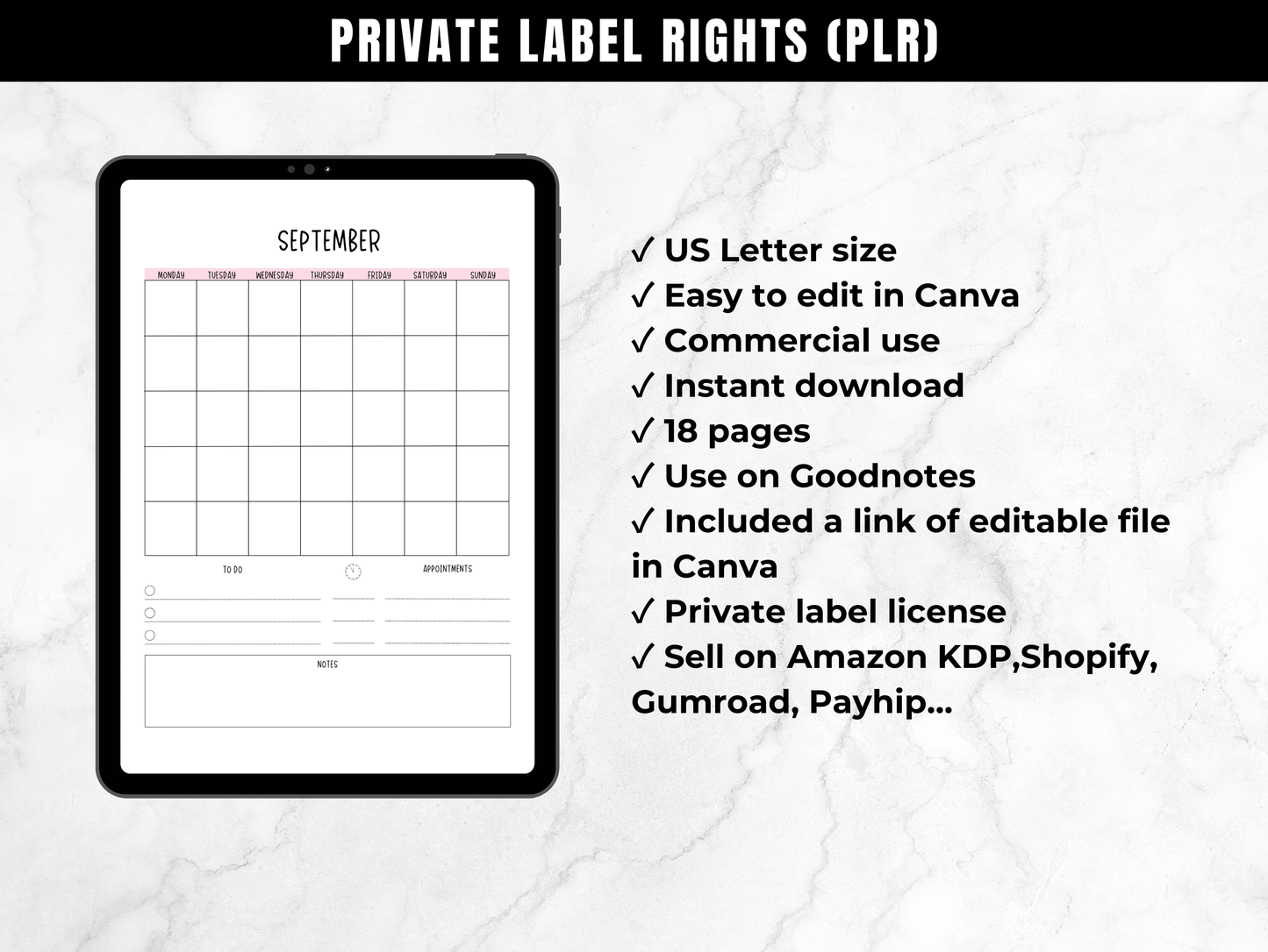 PLR Autumn planner