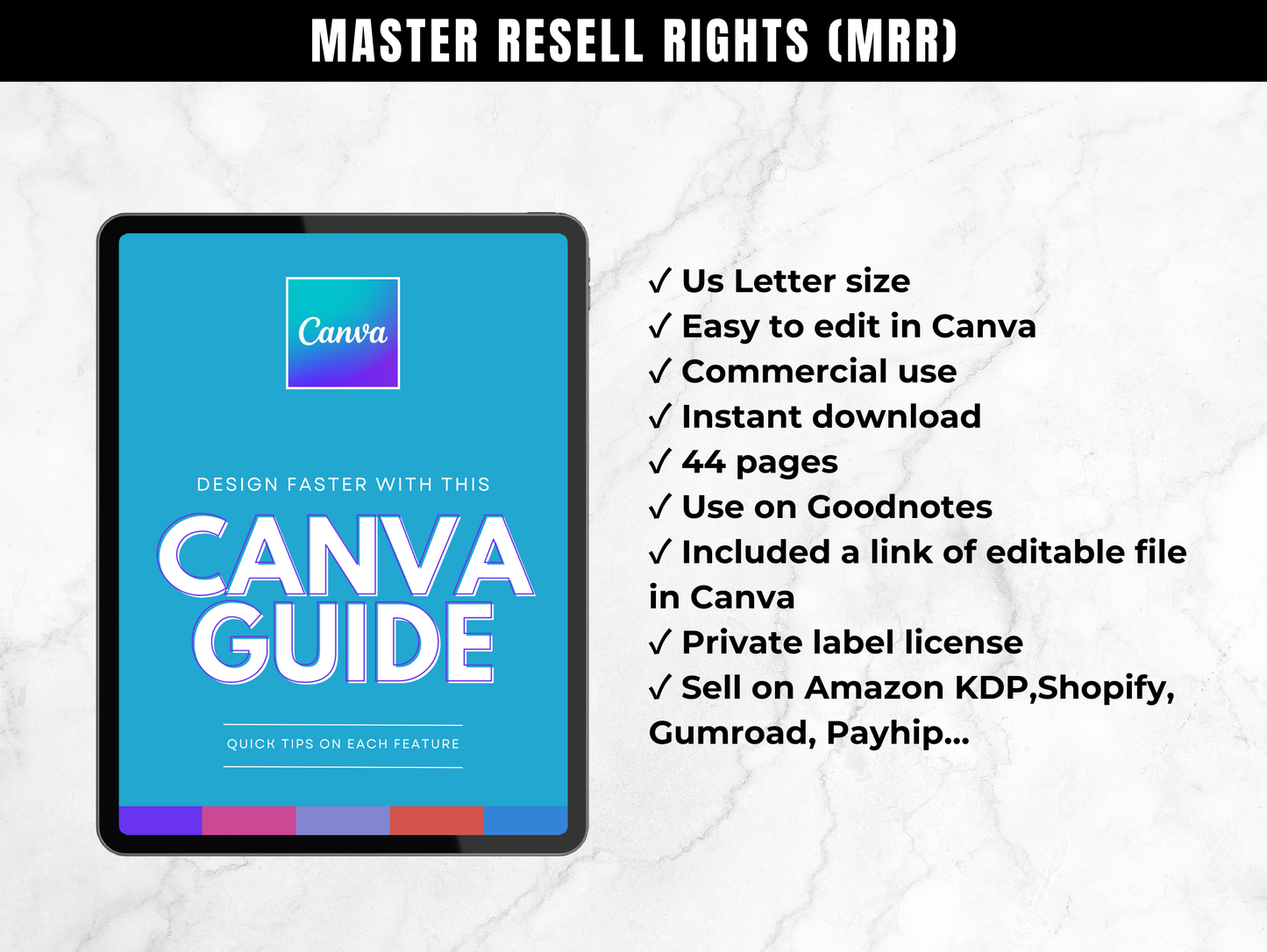 Canva Guide Template with Master Resell Rights