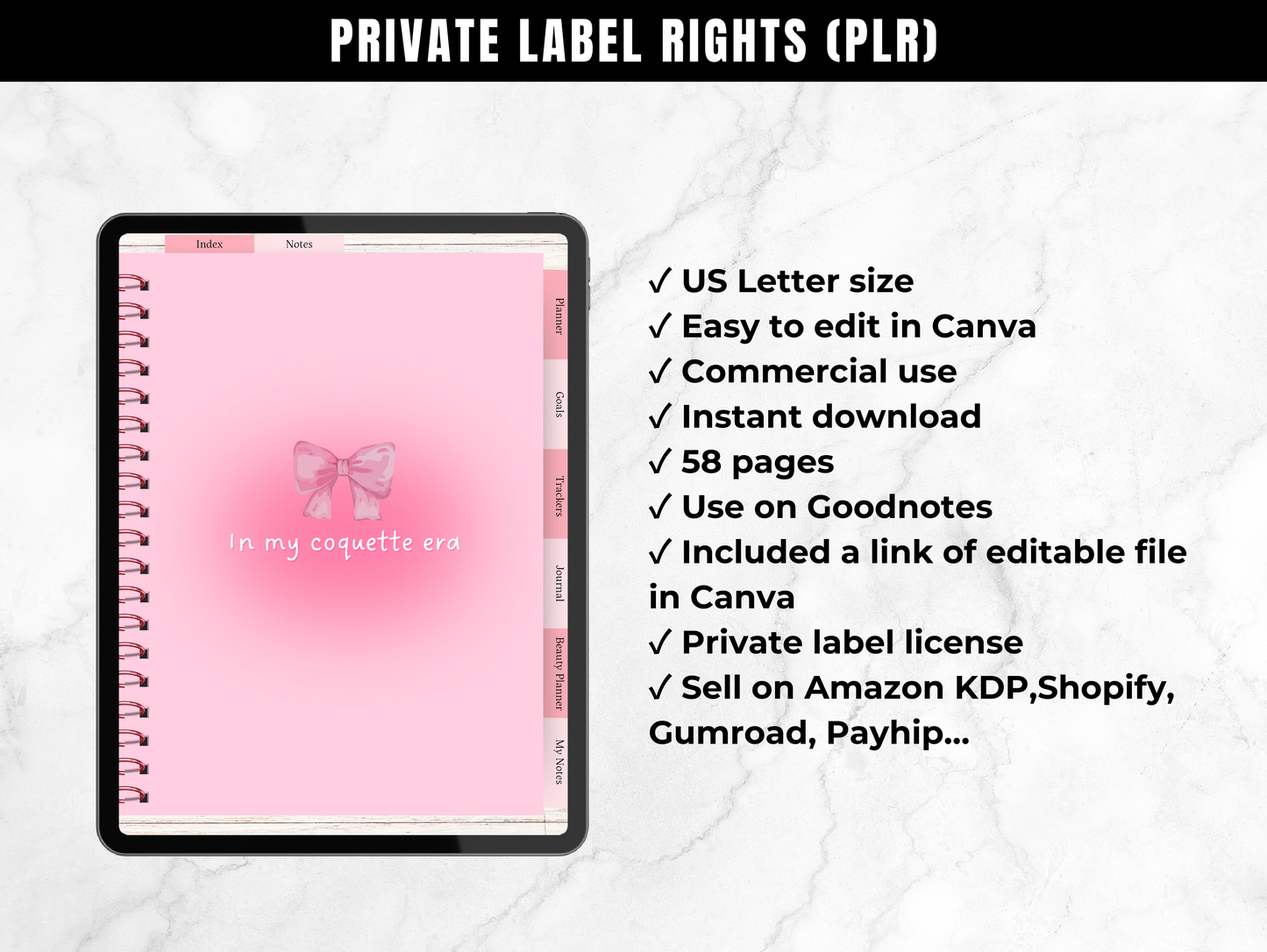 PLR In my coquette era Digital Planner