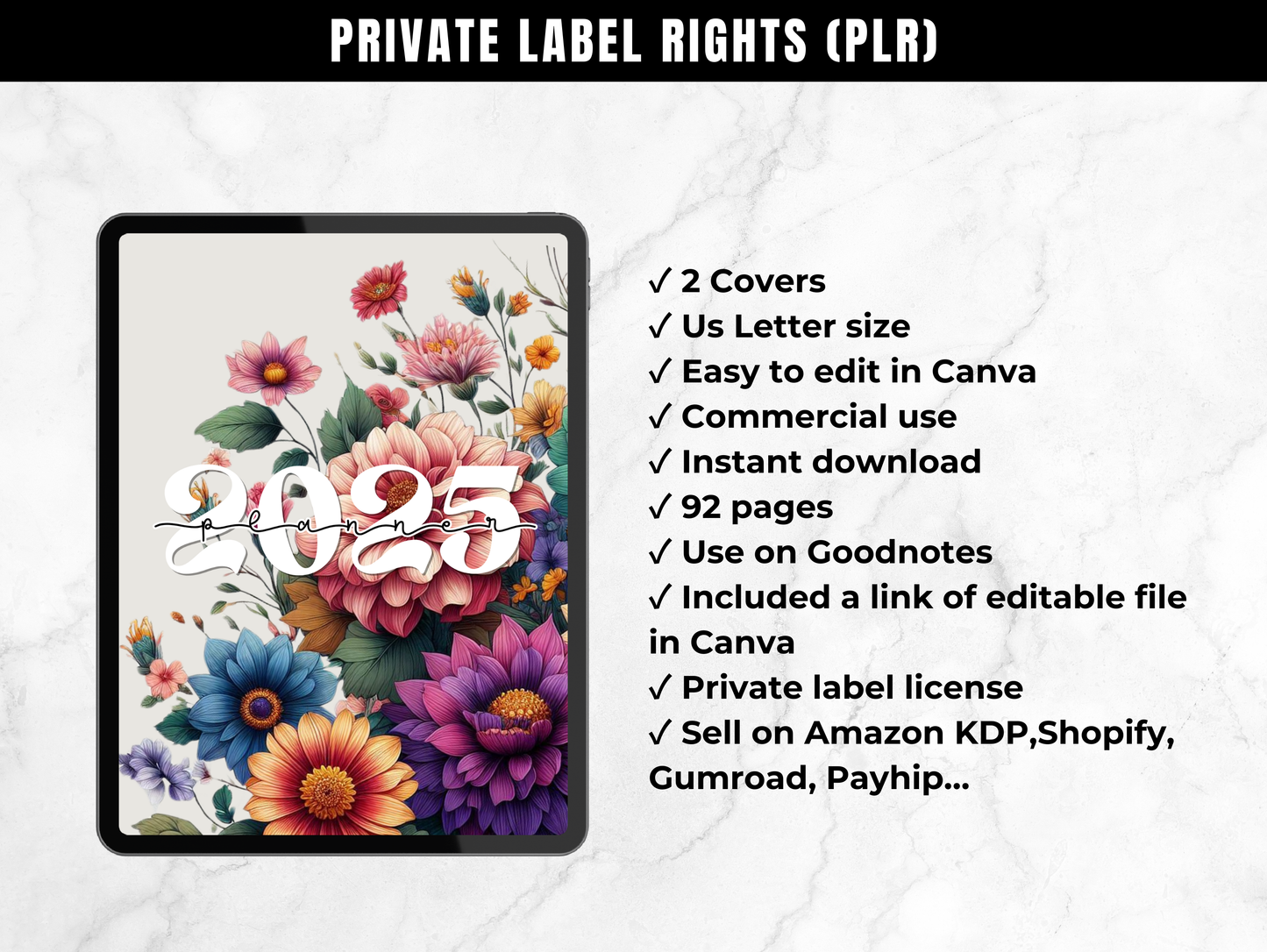 PLR Canva 2025 digital planner