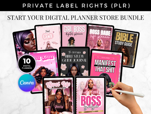 PLR Girl Boss Digital Planner Bundle