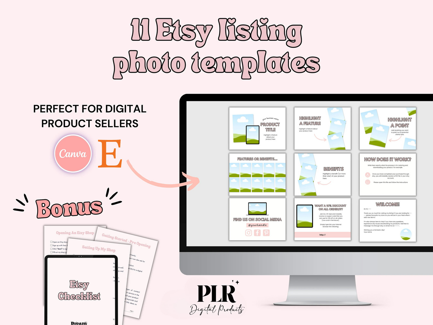 Etsy listing photo templates for digital products