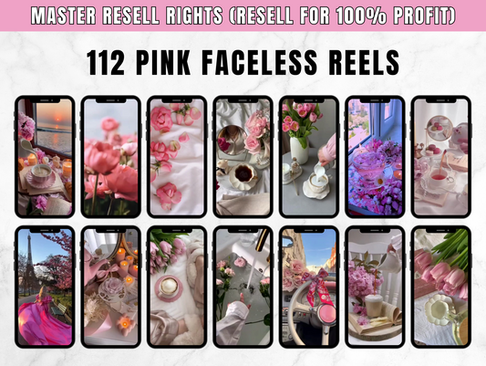 PLR and MRR 112 Pink Aesthetic Faceless Reels