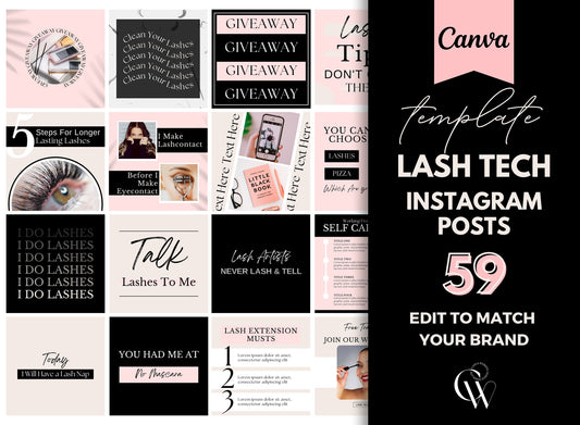 PLR Lash Tech Instagram Post Templates