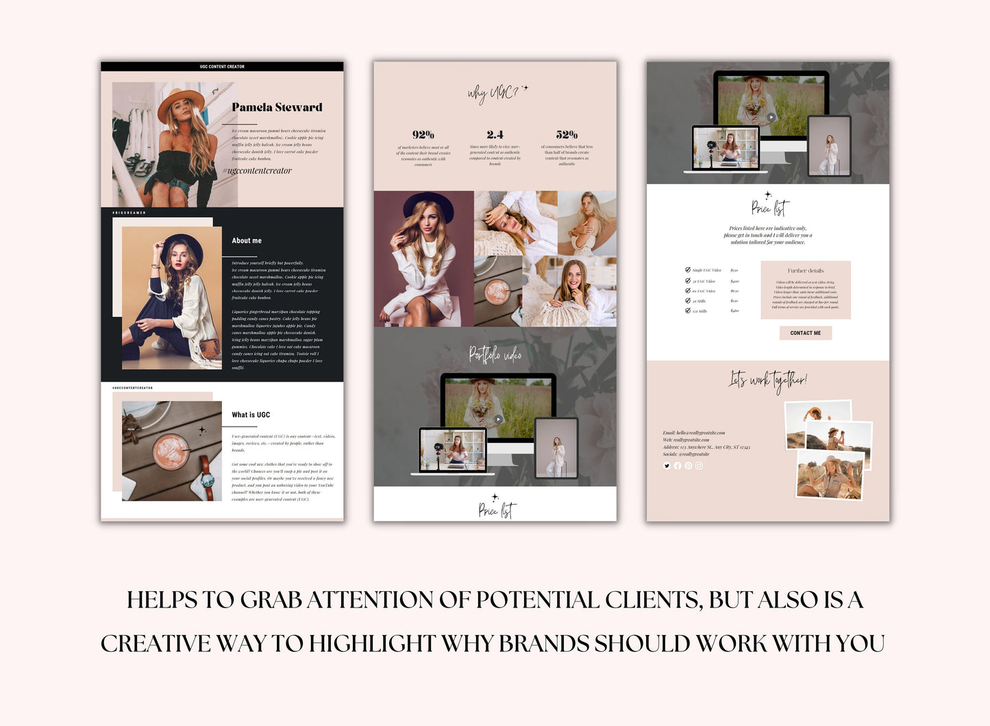 PLR UGC Portfolio Canva Website