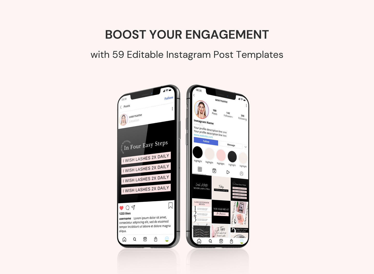 PLR Lash Tech Instagram Post Templates