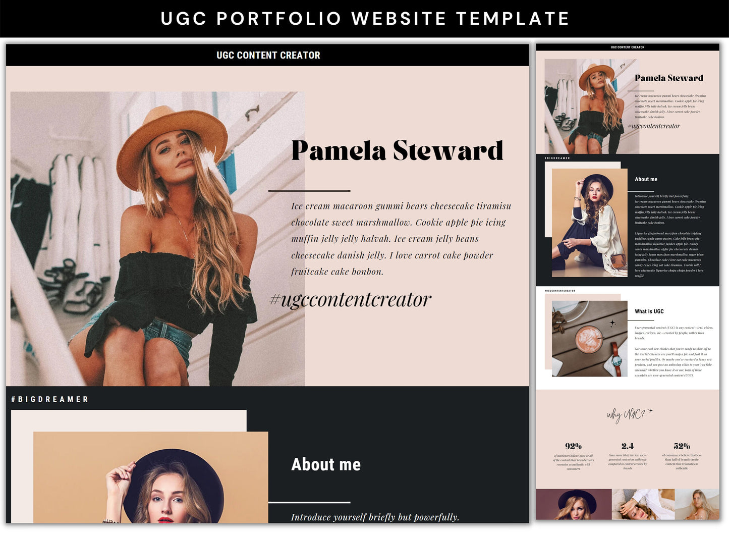 PLR UGC Portfolio Canva Website