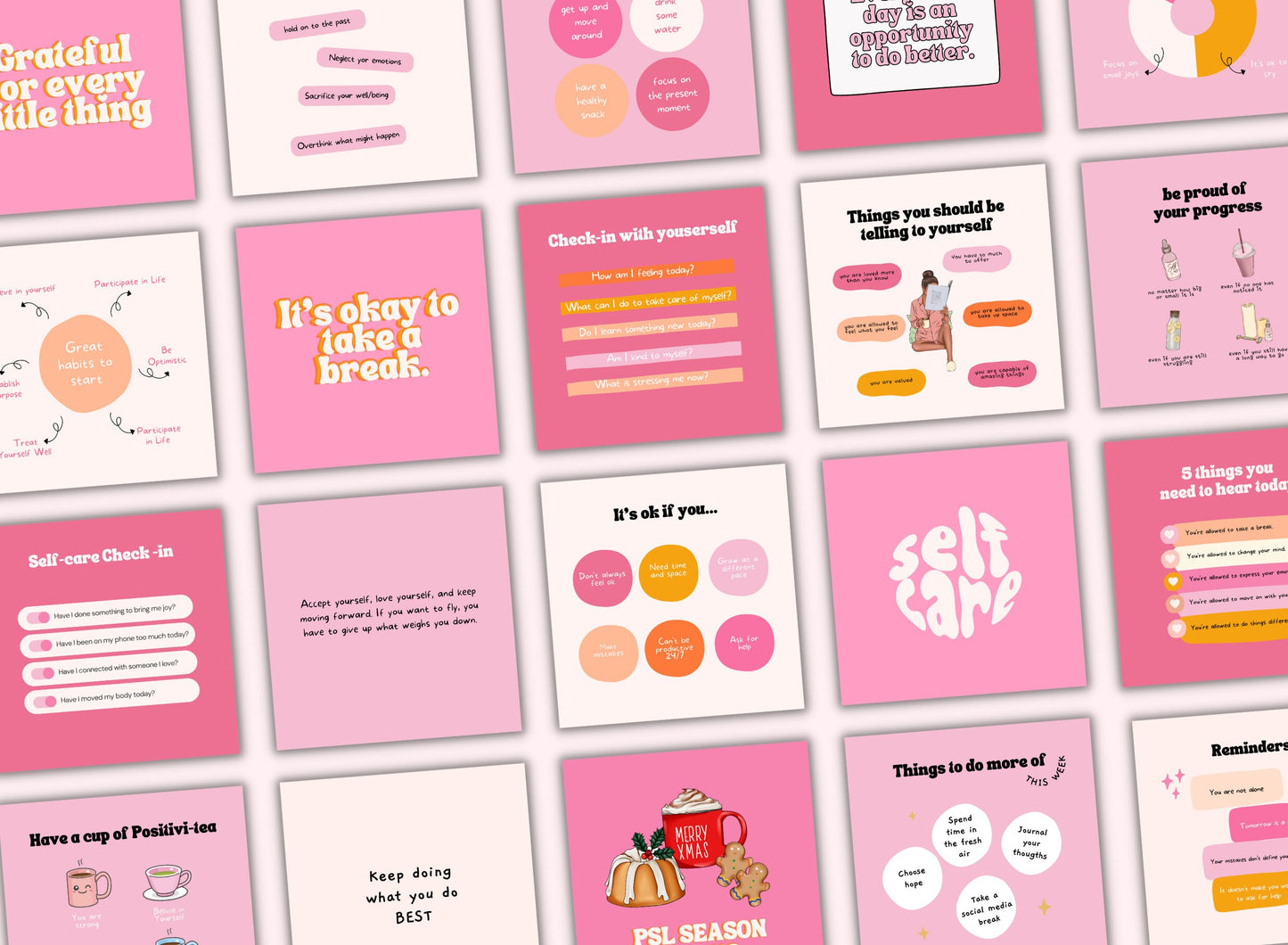 PLR Self Care Instagram Templates