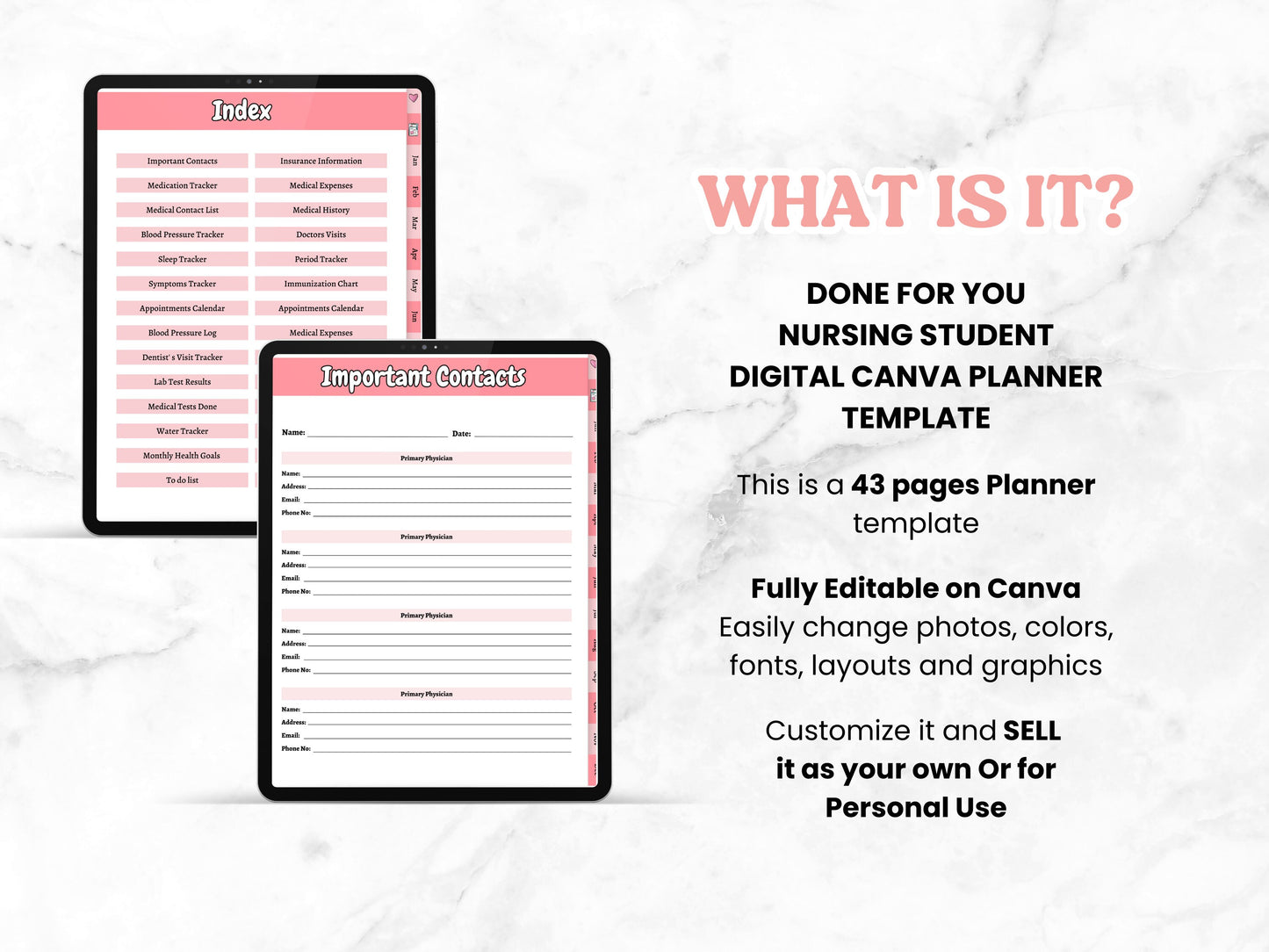 PLR Canva Nursing Student Digital Planner