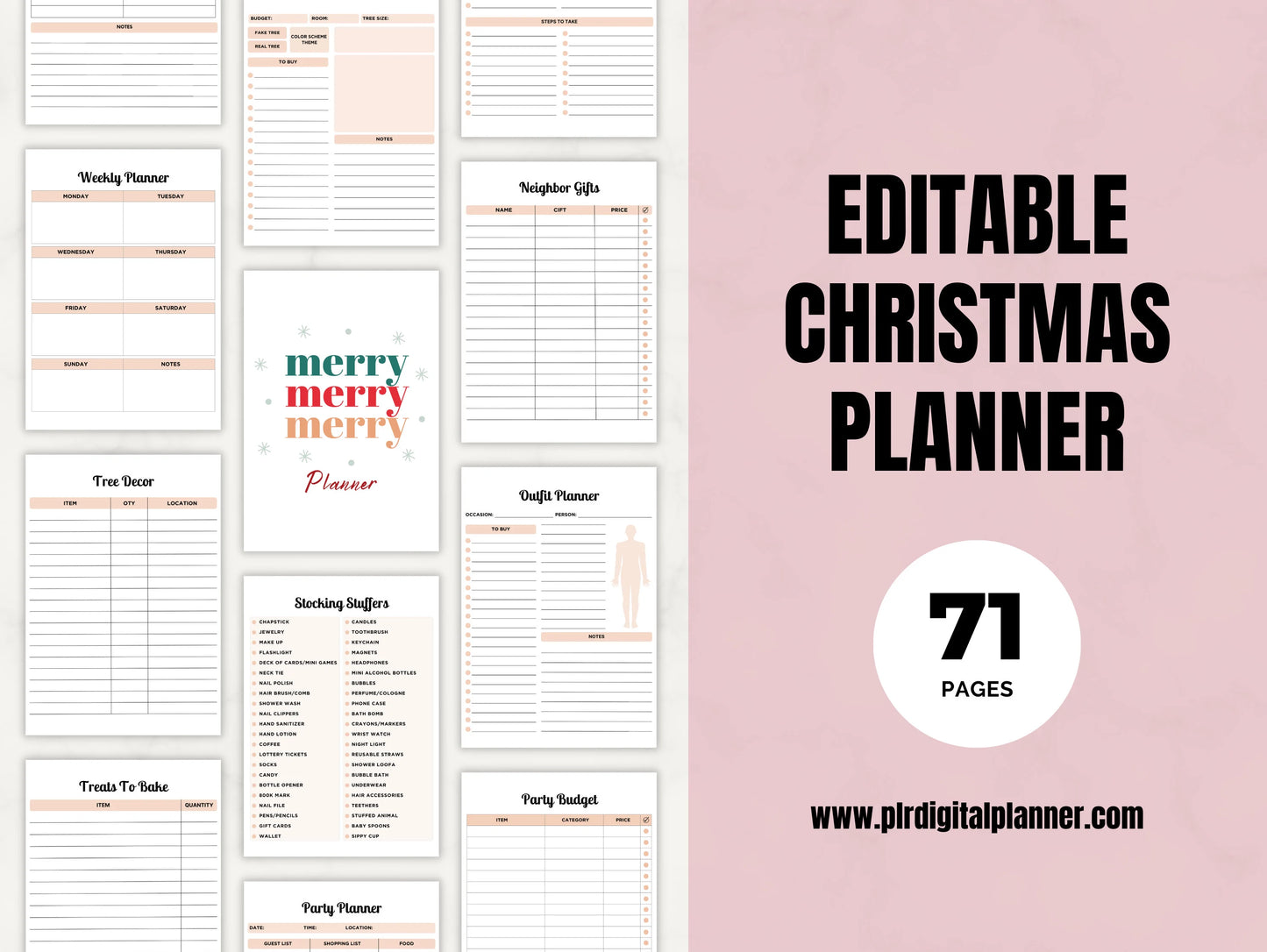 PLR Christmas Planner