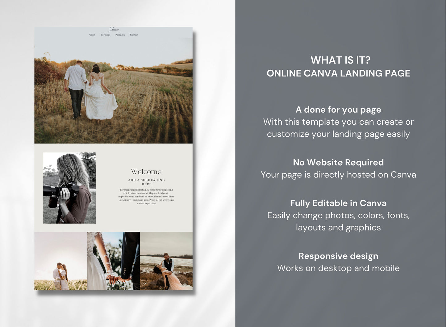 Canva Website Template for Photographers