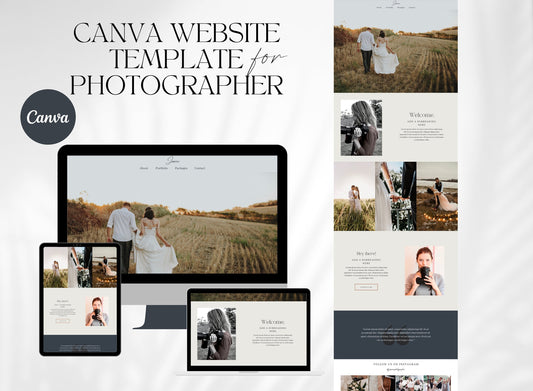 Plantilla de sitio web de Canva para fotógrafos