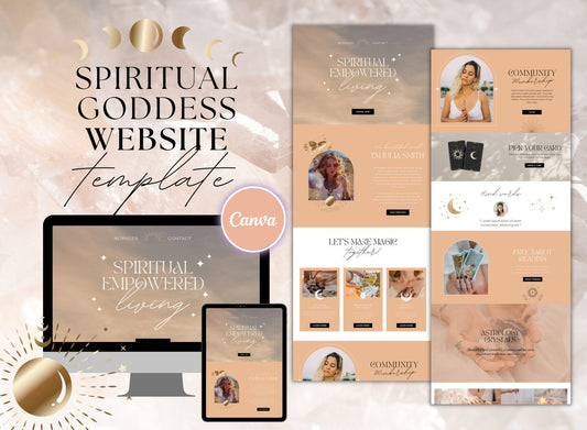Plantilla de sitio web espiritual de Canva