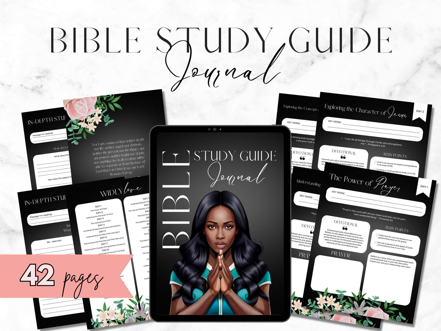 Guía de estudio bíblico PLR Plantilla de diario Canva para mujeres