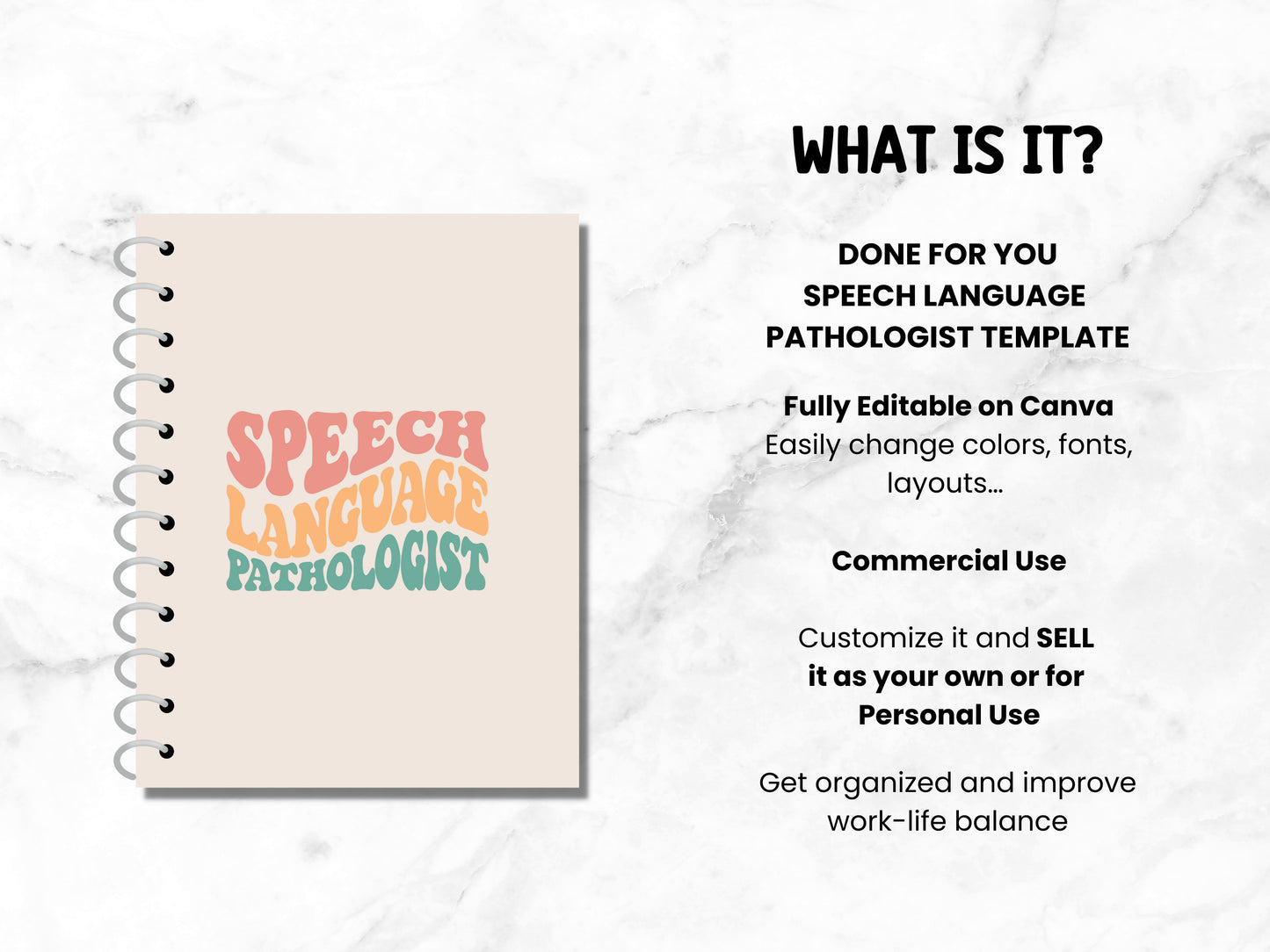 Speech Therapy Canva Printable Planner Template
