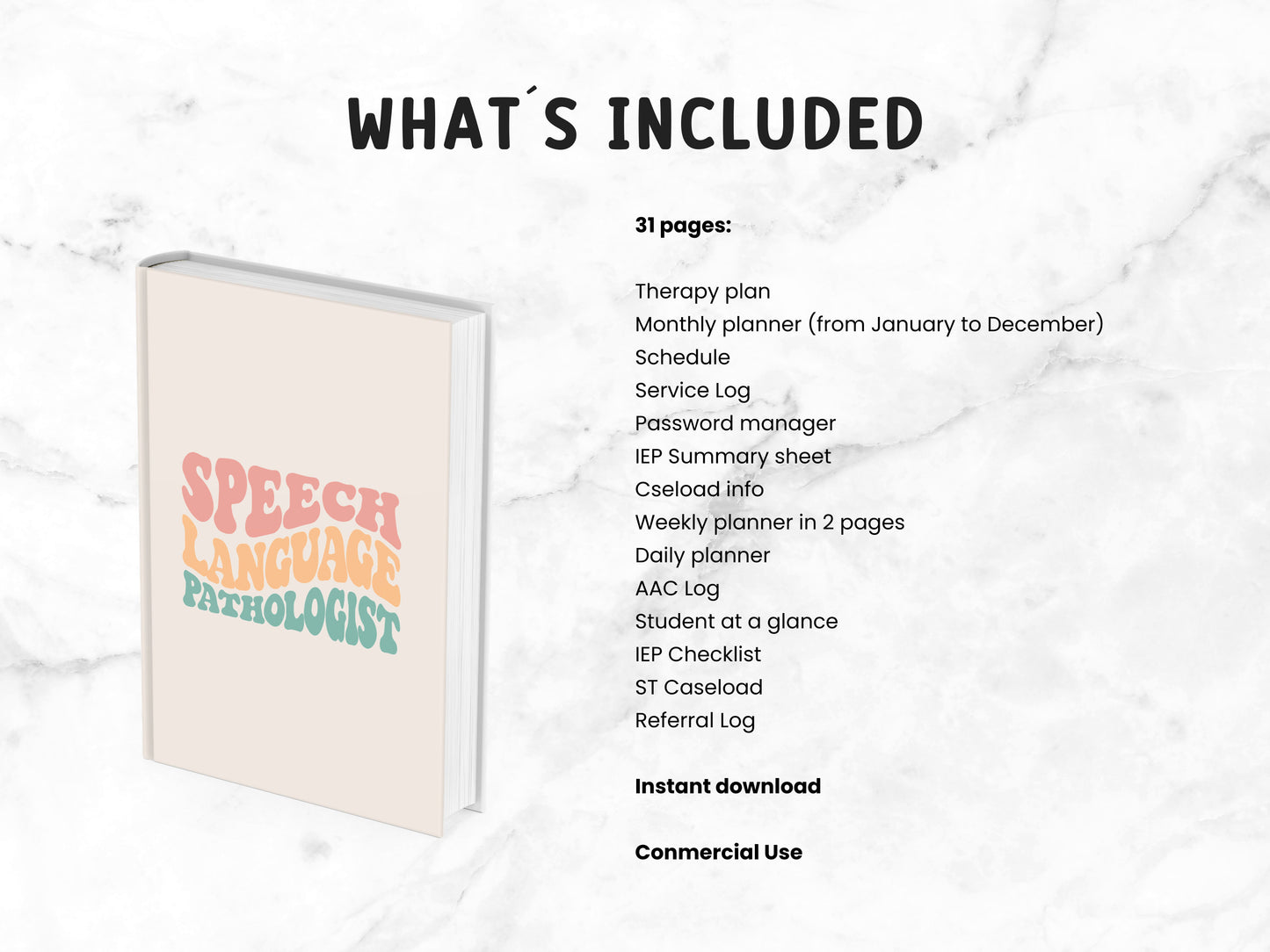 Speech Therapy Canva Printable Planner Template