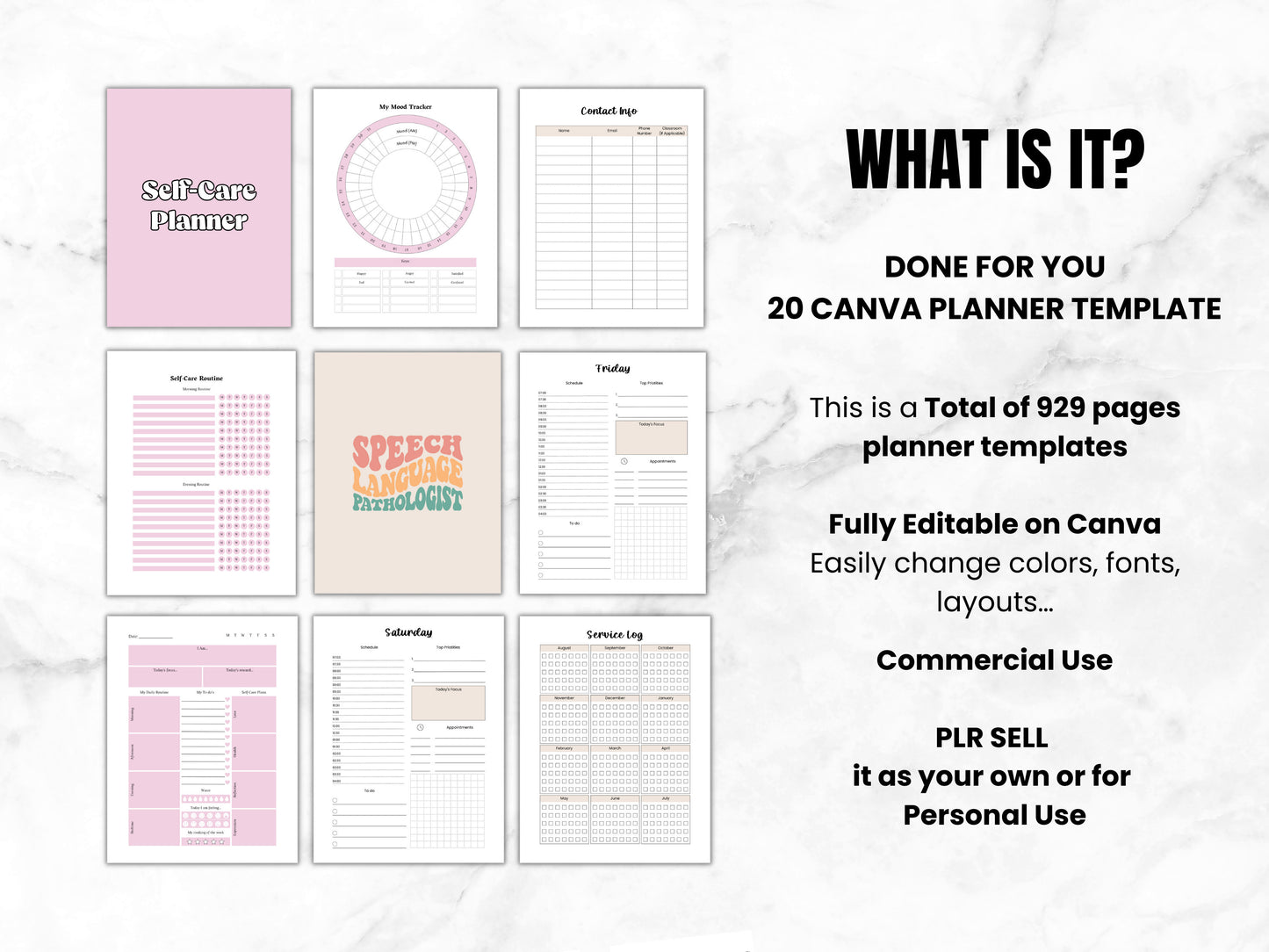 PLR Canva Printable Planner Bundle