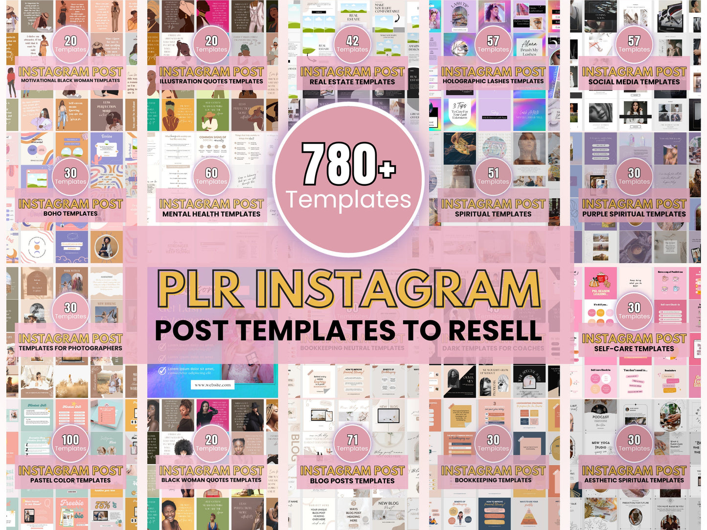 PLR Instagram Post Templates Bundle